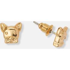 Montini Guldfärgade Fransk Bulldog Örhängen 8 mm