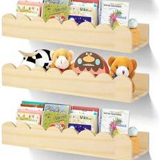Wood Shelfs Kid's Room Shein Wooden Scalloped Floating Shelves For Children