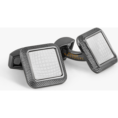 Grey Cufflinks Tateossian Square Semi Precious Cufflinks Gunmetal Plated Base Metal - White