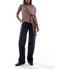 Pieces Silke Mid Rise Wide Leg Jeans - Black