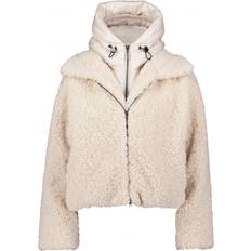 Amber & June Nylon Pelsjakke Med Aftagelig Vest Beige