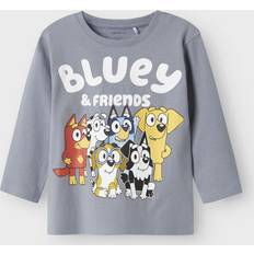 Babyer T-shirts Name It Bluey Top Med Lange Ærmer Nmmalex - Blå/Dueblå/Gul/Hvid
