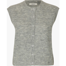 Uld Overtøj Selected Femme SL Button O-Neck Vest Noos - Grey