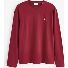 Gant T-shirt Med Lange Ærmer Og Skjoldlogo - Rød