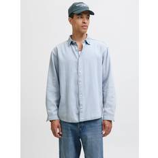 V-ringning Skjortor Jack & Jones Lös Passform Denimskjorta Blå