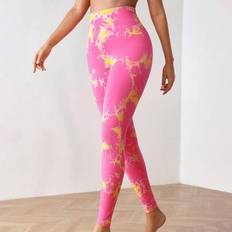 Tie Dye Tights & Stay-Ups Shein Tie-Dye Print High Waist Seamless Leggings - Leggings