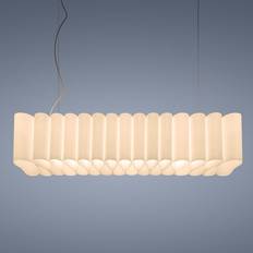 Aluminium - Skrivbordslampor Pendellampor Foscarini Pli Linear Pendel Papper Vit Pendellampa