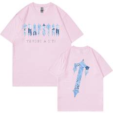 Ibywind Summer Trapstar Gradient Letter Print Neck T-Shirt