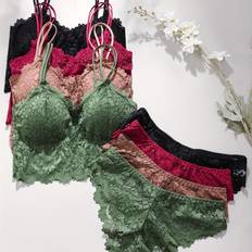 Dam - Ventilerande Underklädesset Temu Women's Sexy Lace Bra Panty Set - Breathable