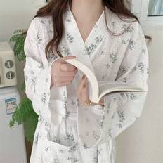 Florals - Women Robes Shein Ditsy Floral Long Sleeve Robe Lightweight - Spring Autumn