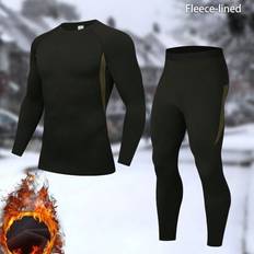 Shein Base Layers Shein Boyfriend Style Men's Winter Thermal Underwear Set - Thermal