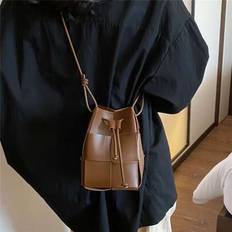 Solid Colours Bucket Bags Shein Fashionable Mini Bucket Bag Versatile Casual Woven - Niche Design