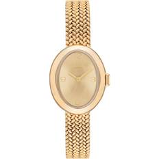 Watches Coach Ladies Sammy Gold IP Textured Mesh Bracelet Watch