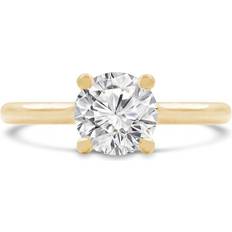 Diamond 4-Prong Solitaire Engagement Ring 18K Yellow Gold