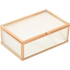 Guld Smyckesförvaring på rea Home ESPRIT Elegant Gyllene Metallkristallsmyckeslåda