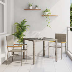 Bruna - Konstrotting Matgrupper vidaXL Trädgårdsmöbelset 3 pcs Grå Brun 90 x 90 x 75 cm Matgrupp