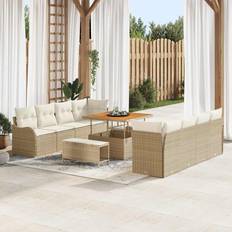 Havemøbler vidaXL Havesofa Sæt Med Pude 11 Pcs Beige Creme 100 x 100 x 71 cm Loungesæt