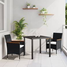 Plaster - Svarta Loungeset vidaXL Trädgårdsmöbelset Med Kudde 3 Pcs Svart Loungeset