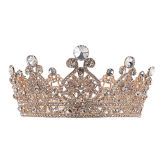 Gold Princess Queen Crown Tiaras Wedding
