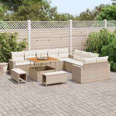 Havemøbler vidaXL Havesofa Sæt 13 pcs Beige Cremefarvet 100 x 100 x 71 cm Loungesæt
