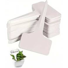 Shein 50pcs Pure White T-Shaped Plant Labels
