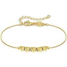 Nomination Yellow Bracelets Nomination Armonica 5 Hearts Gold Tone Bracelet 3 x 0.45cm
