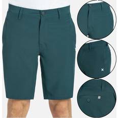 Mens Shorts Chino Polyester Regular Casual Summer Holiday Half Pant - Dark Green