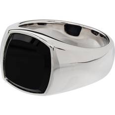 Men - Onyx Rings Tom Wood Onyx Square Signet Ring - Onyx Sterling Silver