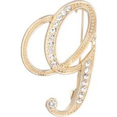 Gold Brooches Uxcell Letter Rhinestone Brooch Pin Gold Tone