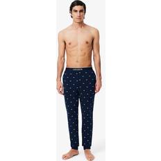 Lacoste Blue Sleepwear Lacoste Printed Cotton Pyjama Bottoms - Navy Blue/White