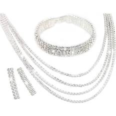 Silver Jewellery Sets Victoria's Candy Ivy Tri Set Encrusted With Crystals