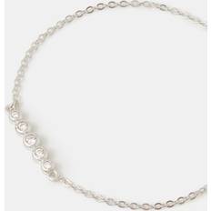 Grey Bracelets Accessorize Sterling Silver Diamante Bobble Chain Bracelet - Grey