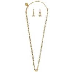 Celestial Star Tennis Necklace Earring Jewelry Set - Metallic