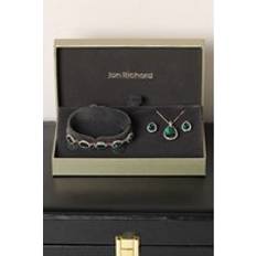 Gold Plated Jewellery Sets Jon Richard Gold Plated Emerald Pear Drop Trio Set - Gold Plated