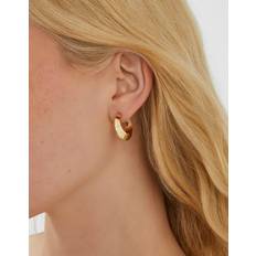 Accessorize Gold Small Chunky Hoop Earrings - Gold