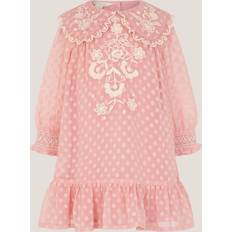 18-24M - Everyday Dresses Monsoon Baby Girls Embroidered Dobby Dress - Pink