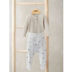 Ribbed Safari Bodysuit Leggings Set Cream