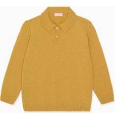 Yellow Knitted Sweaters Children's Clothing La Coqueta Mustard Brio Merino Boy Jumper - 6Y