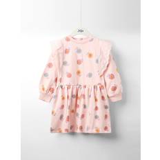 Dresses Children's Clothing on sale JoJo Maman Bébé Pink Broderie Frill Sweat Dress