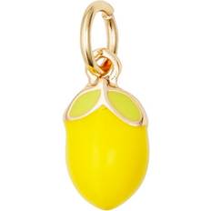 Guldfärgat Hänge Charm Med Gul Citron - 10 mm