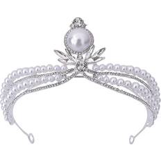 Crowns & Tiaras Furtalk Princess Birthday Pearl Crown Bridal Dress