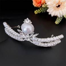 Crowns & Tiaras Furtalk Princess Birthday Pearl Crown Bridal Dress