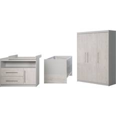 3 piece nursery furniture set grey Roba Maren Cot Bed Nursery Furniture Set 3-piece Light Grey