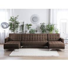 Hörnsoffor - MDF Beliani Divansoffa 5-Sits Med Sovfunktion Brun Soffa 2-sits