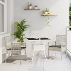 Hynder Havemøbelsæt vidaXL Have Spisebordssæt 3 Pcs Grå Poly Rattan Havemøbelsæt