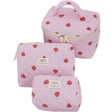 Shein 1 Piece Quilted Stawberry Design Travel Cosmetic Bag Multi-Functional Travel Cosmetic Bag Large Capacity Cosmetic Bag