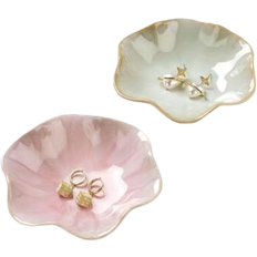 Multicoloured - Women Jewellery Storage Shein 1pc Elegant Ceramic Lotus Leaf Jewelry Organizer Tray For Earrings