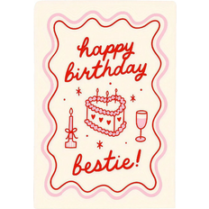 Love Party Supplies Shein 1pc Heartfelt Birthday Card for Bestie With Funny Love Poem