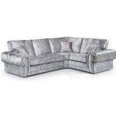 Corner Sofas - Velvet Furnishings For Less UK Chelsea Silver Sofa 265cm 4 Seater