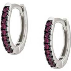 Nomination Silver Earrings Nomination EasyChic Red Crystal Hoop Earrings - Silver